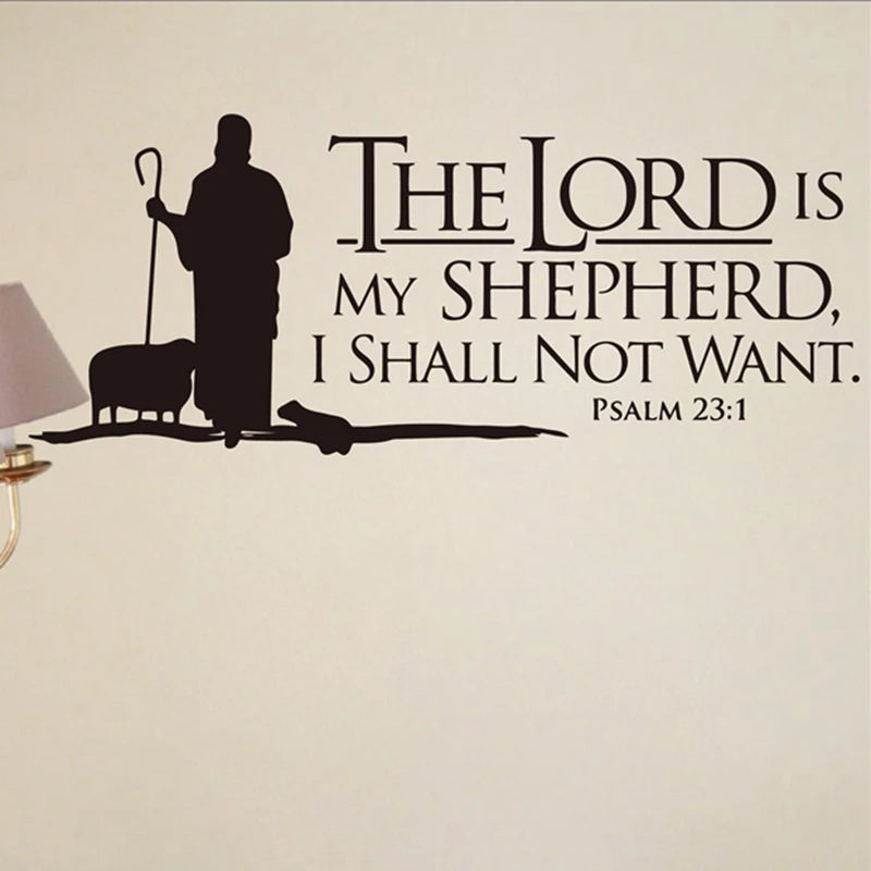 Psalms 23 The LORD is My Shepherd Wall lettering Mural Vinyl Decals Bible Verse Wall Art Vinyl Stickers Christian