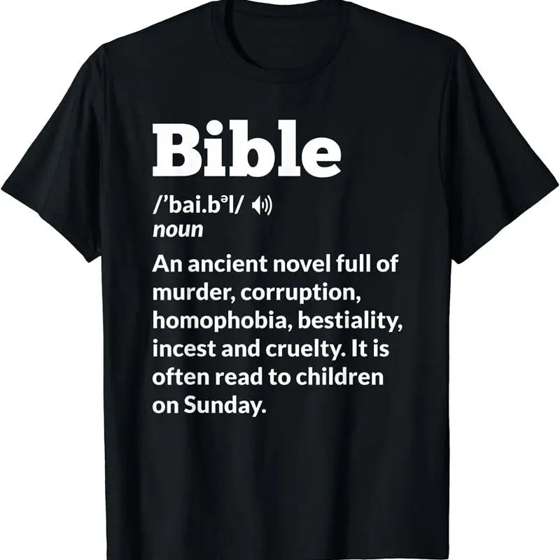 New Limited Funny Atheist Anti Religion Atheism Bible T Shirt