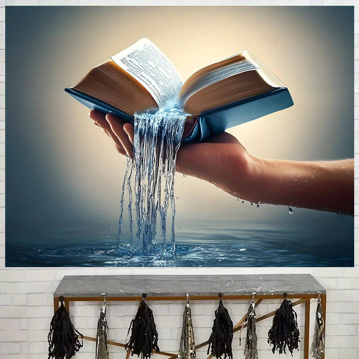 1 inspiring Bible scripture background - "The Flow of the Bible" purification fountain design, Bible wall art