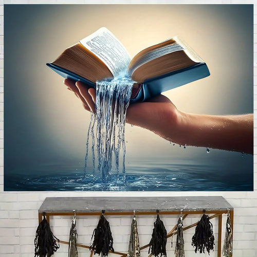 1 inspiring Bible scripture background - "The Flow of the Bible" purification fountain design, Bible wall art