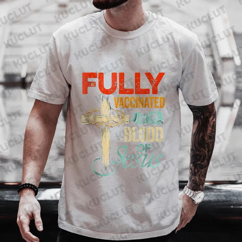 Men's Aesthetic Religious Christian T Shirt Jesus Bible Verse Print Men T-shirt Unisex Harajuku Casual Oversized T-Shirts Tops