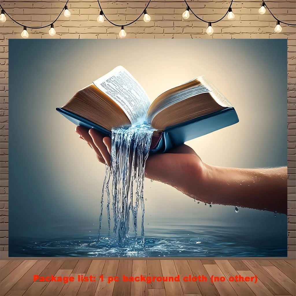 1 inspiring Bible scripture background - "The Flow of the Bible" purification fountain design, Bible wall art