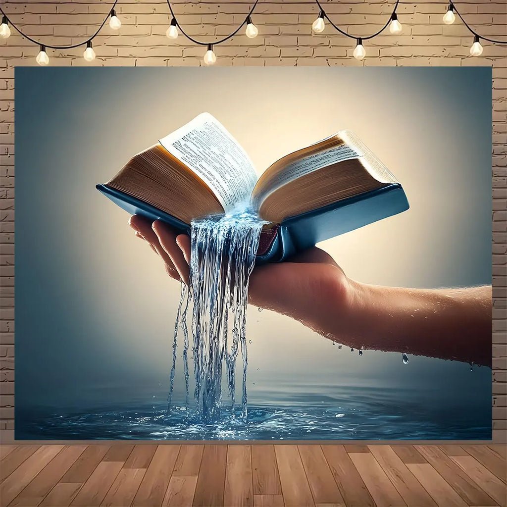 1 inspiring Bible scripture background - "The Flow of the Bible" purification fountain design, Bible wall art