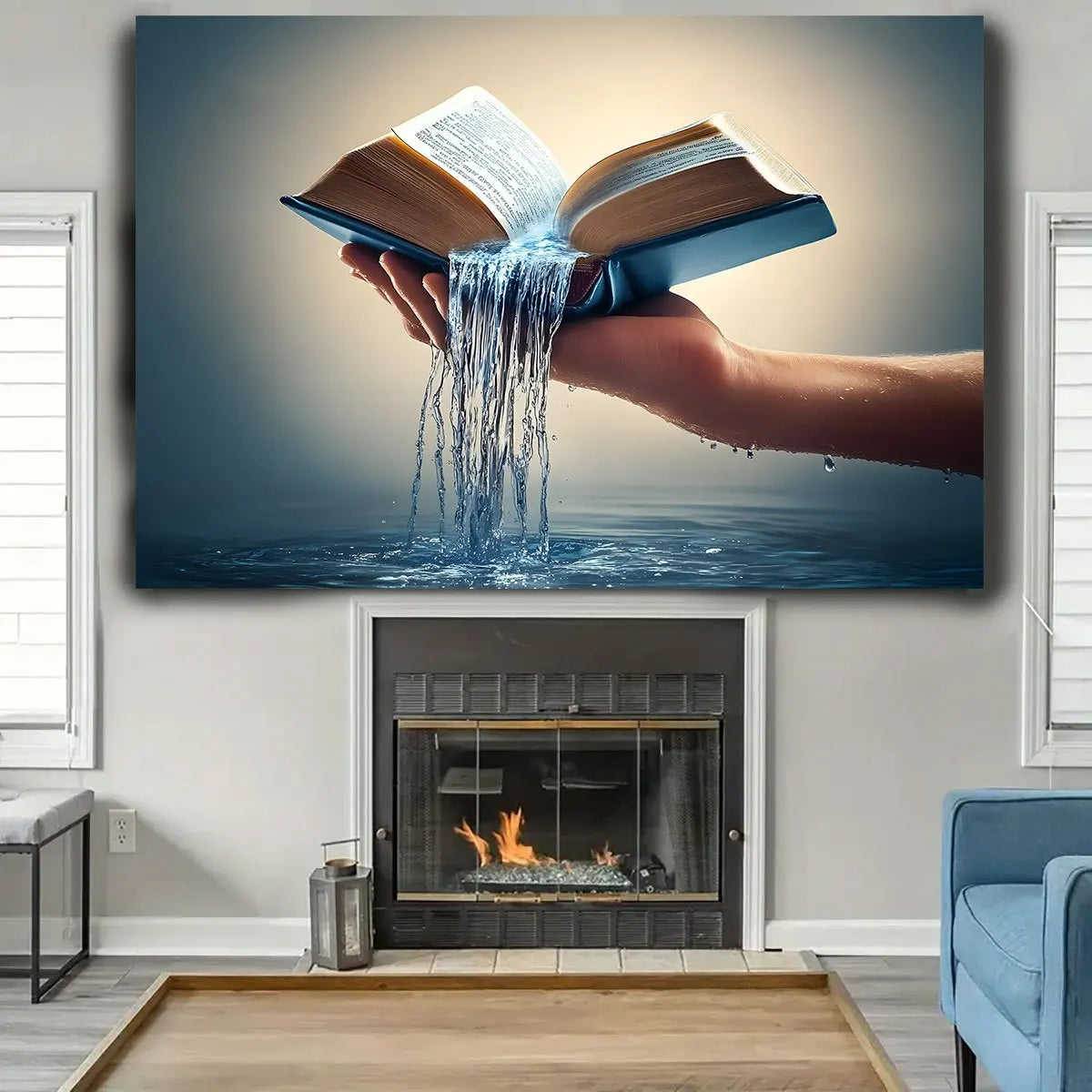 1 inspiring Bible scripture background - "The Flow of the Bible" purification fountain design, Bible wall art